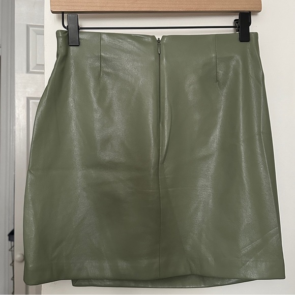 Green Faux Leather Wilfred Mini Skirt - Picture 2 of 3